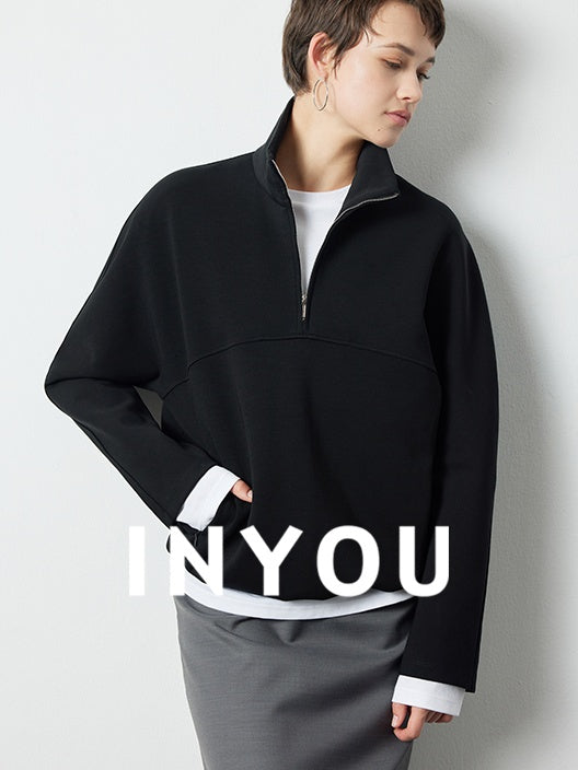 Stand-Up Collar Zip-Up Sweatshirt_BDHL6503