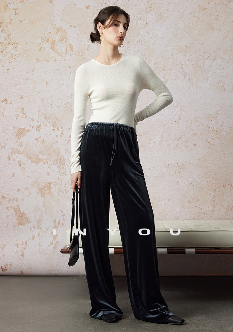 Velvet Straight Wide Leg Pants_BDHL6664