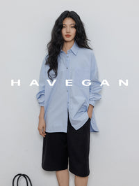 Hem Slit Design Shirt_BDHL7231
