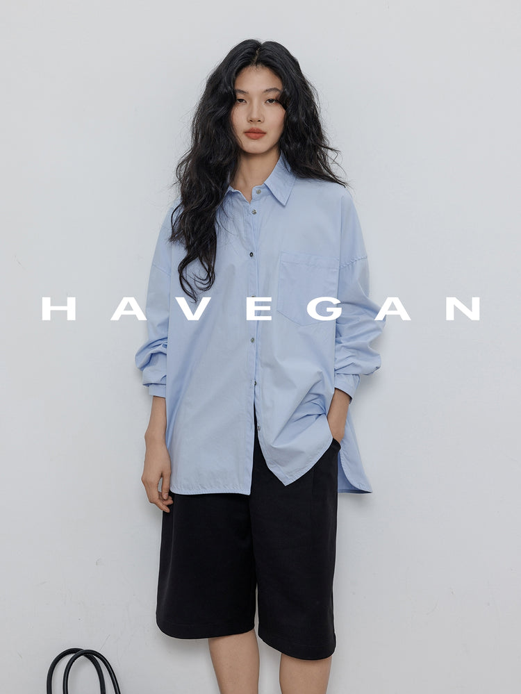 Hem Slit Design Shirt_BDHL7231