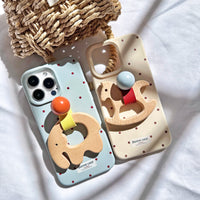 Rocking Horse Elephant Leather Style iPhone Case_HL3272