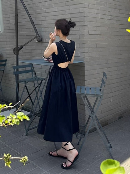 Sleeveless Backless Midi Dresses_BDHL6272