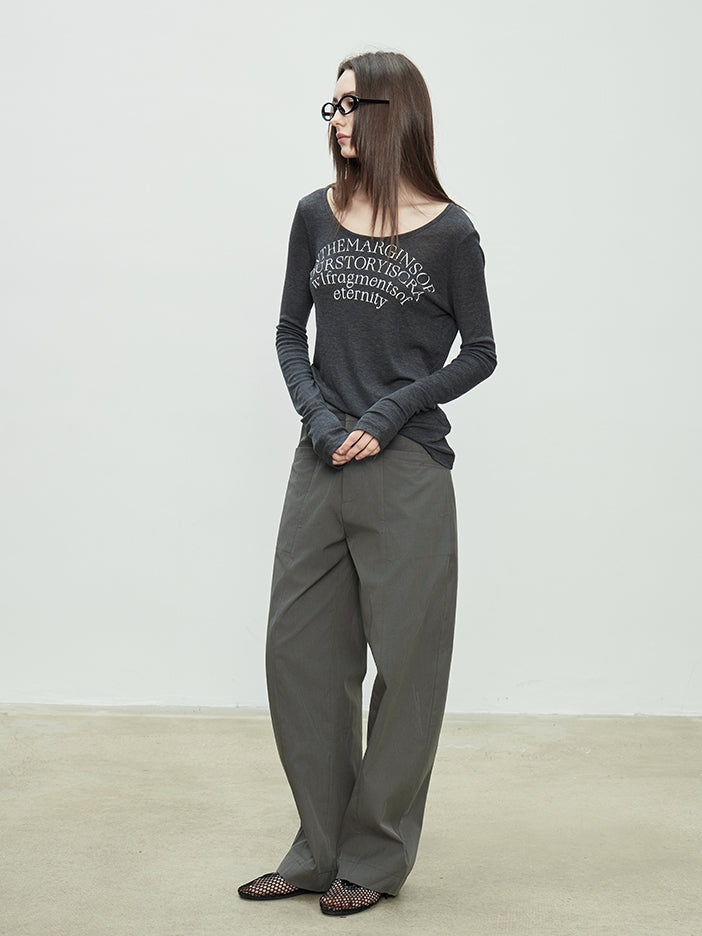 Simple Design Wide Pants_BDHL7103