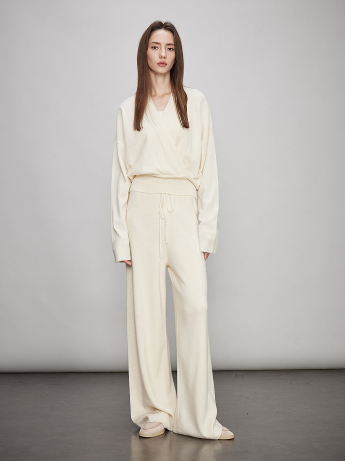 V-Neck Knit Tops Or Elasticated Waist Pants_BDHL7990