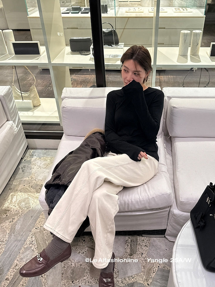 Slim-Fit Long-Sleeved Tops_BDHL8045