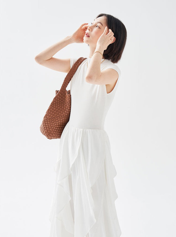 Ruffles Hem Sleeveless Dress_BDHL6222