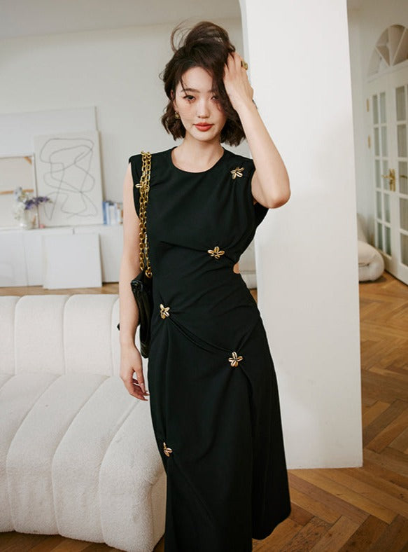 Shell Design Waistless Dress_BDHL6256