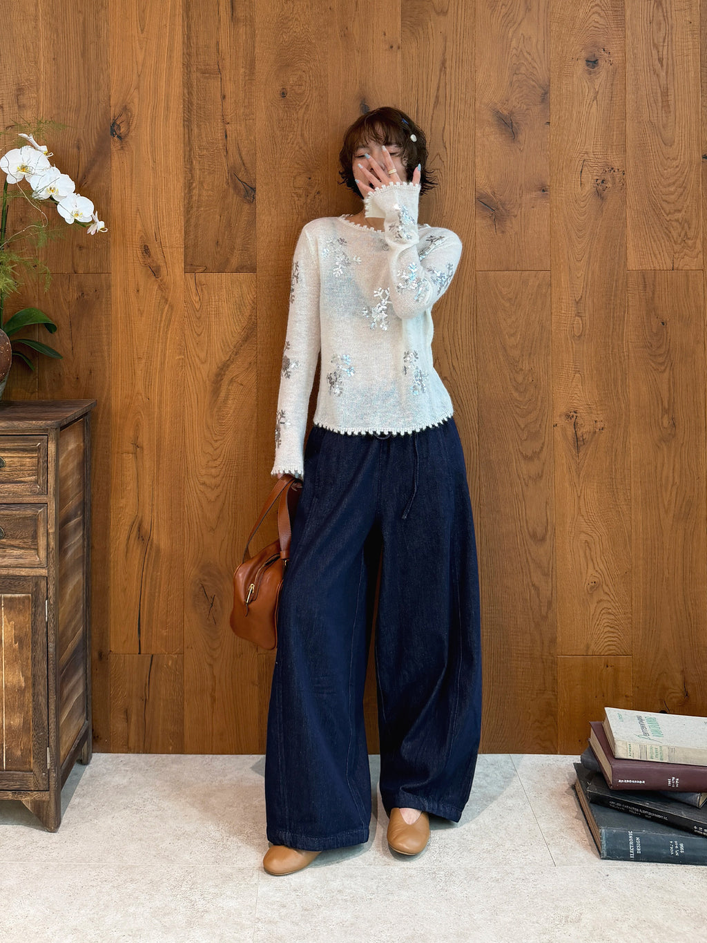 Snowflake Sequin Knit Sweater_BDHL8422