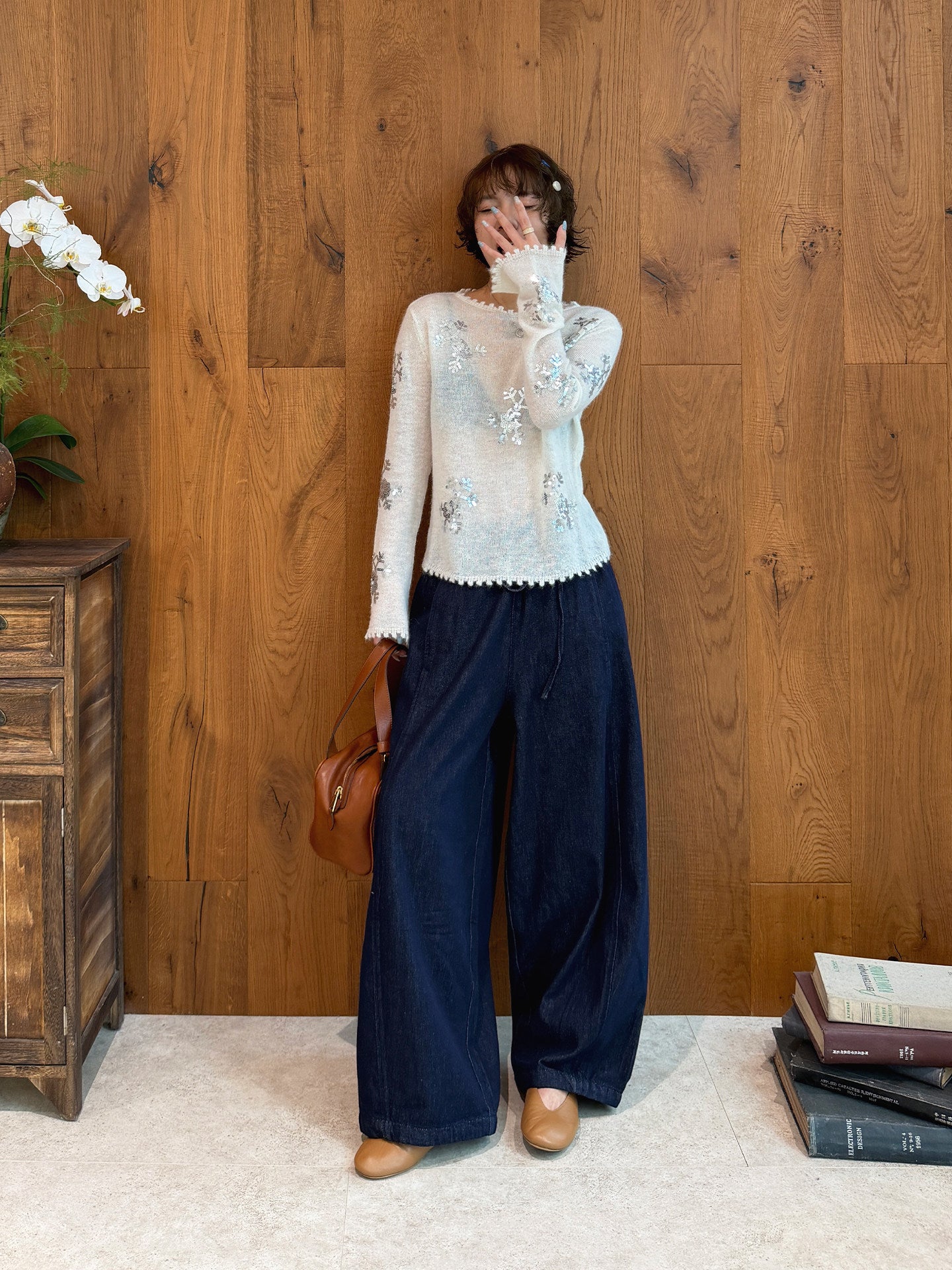 Snowflake Sequin Knit Sweater_BDHL8422
