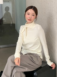 Half Turtleneck Knit With Tie_BDHL6437