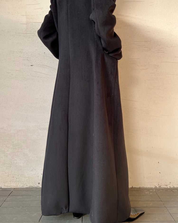 Waist double-breasted long coat_BDHL5326