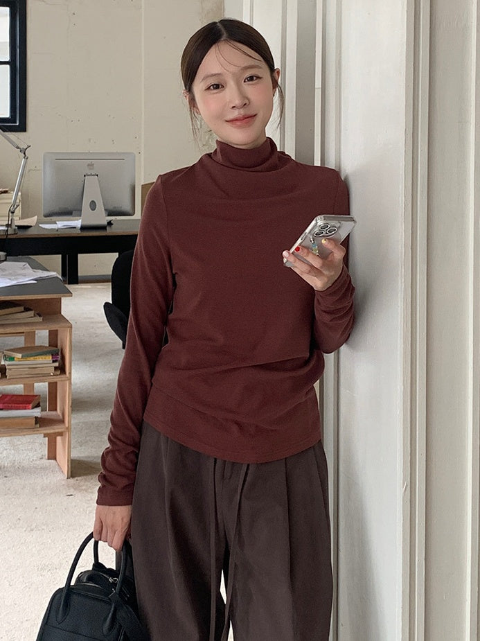 Half Turtleneck Knit With Tie_BDHL6437