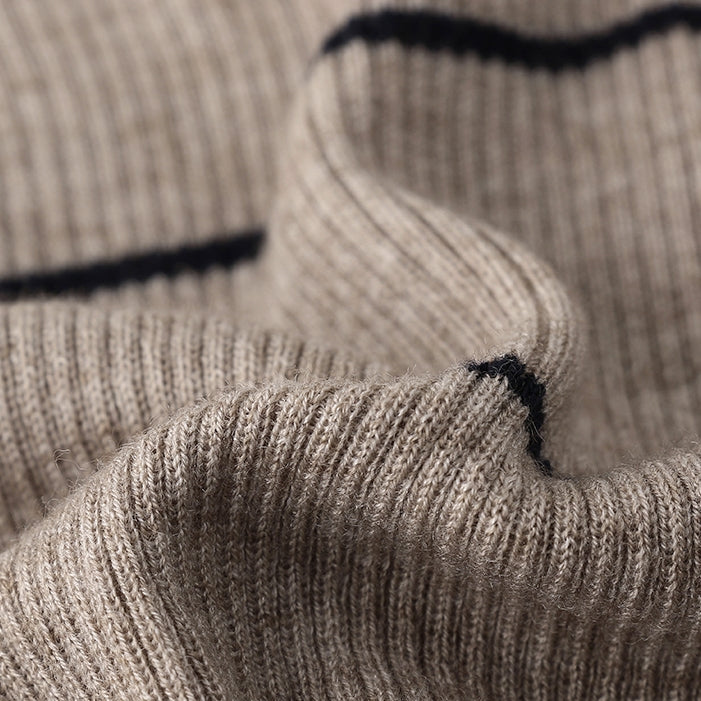 V-Neck Striped Knit Cardigan_BDHL7780