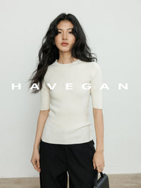 High Neck Slim Knit Tops_BDHL7230