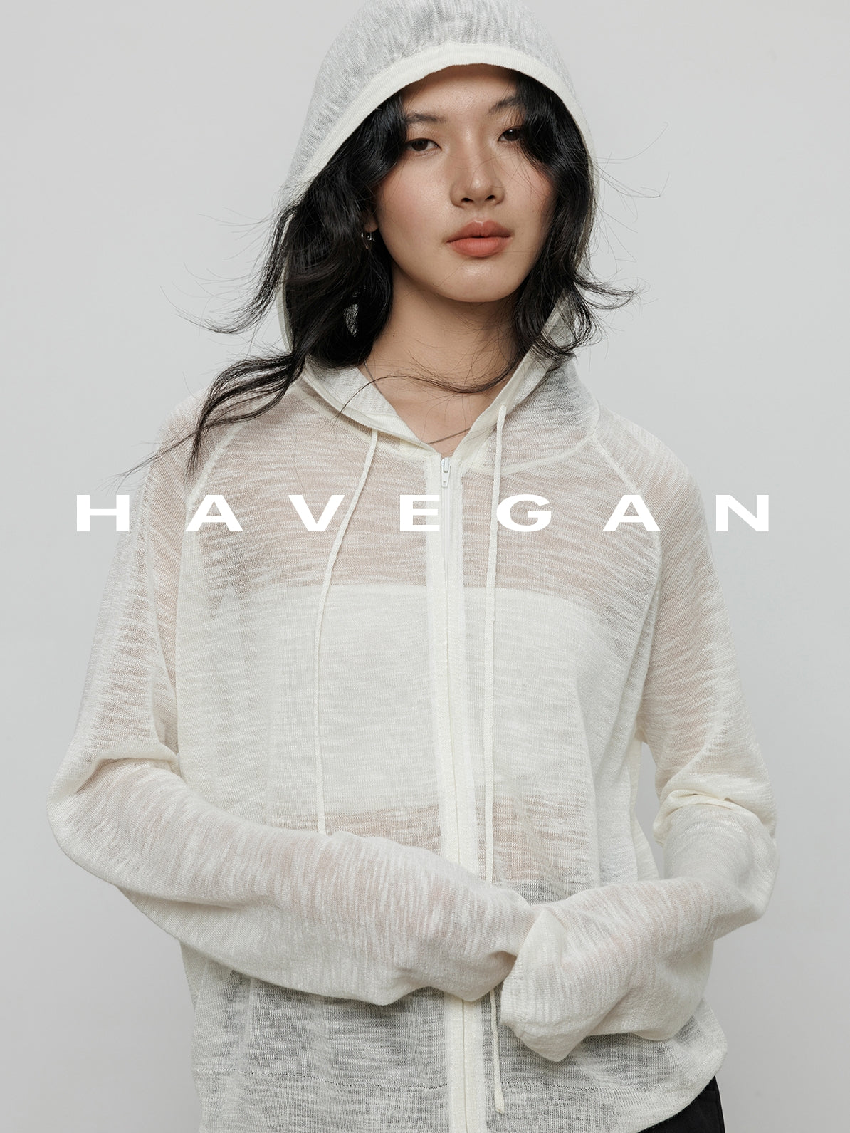 Hooded Sheer Knitted Cardigan_BDHL7058