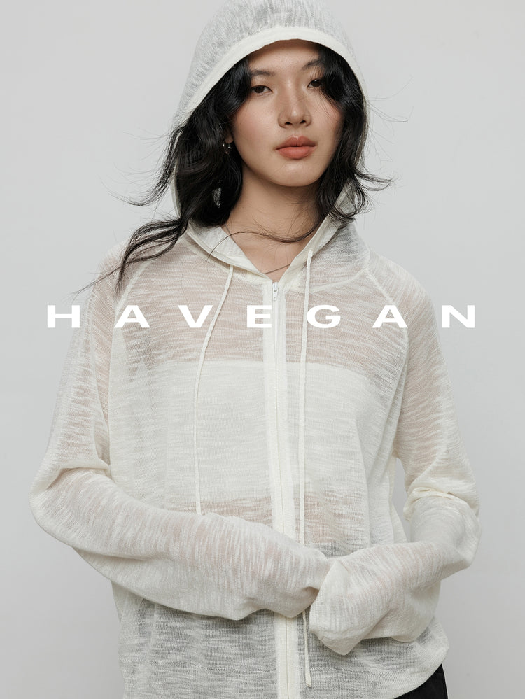 Hooded Sheer Knitted Cardigan_BDHL7058