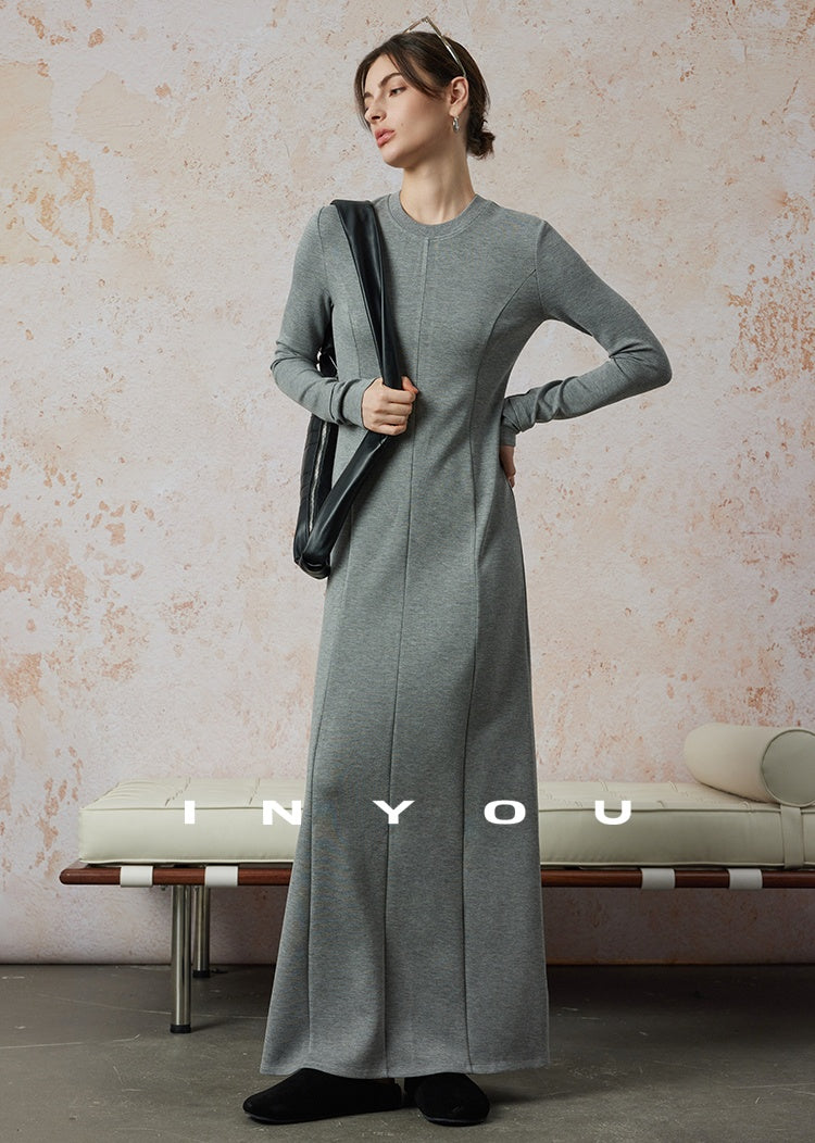 Tucked Slim Long Dress_BDHL6667