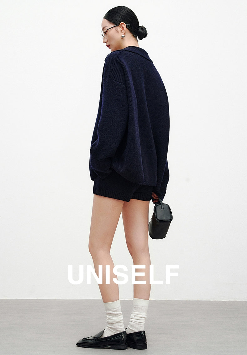 Large V-Neck Knitted Tops Or Shorts_BDHL6968