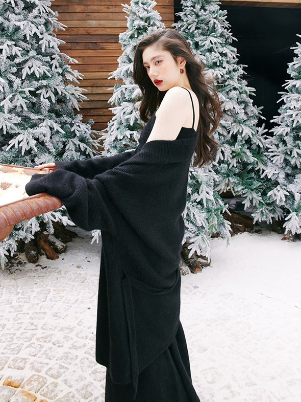 Fluffy Suspender Tops Or Cardigan Or Skirt_BDHL6845