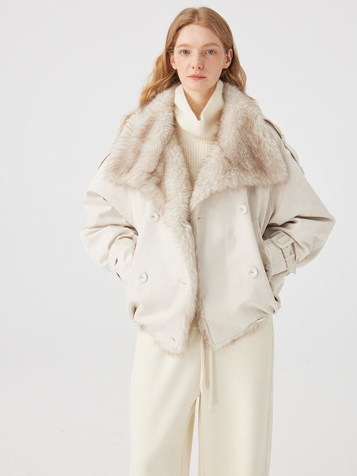 Fluffy-Collar Short-Length Jacket_BDHL8118