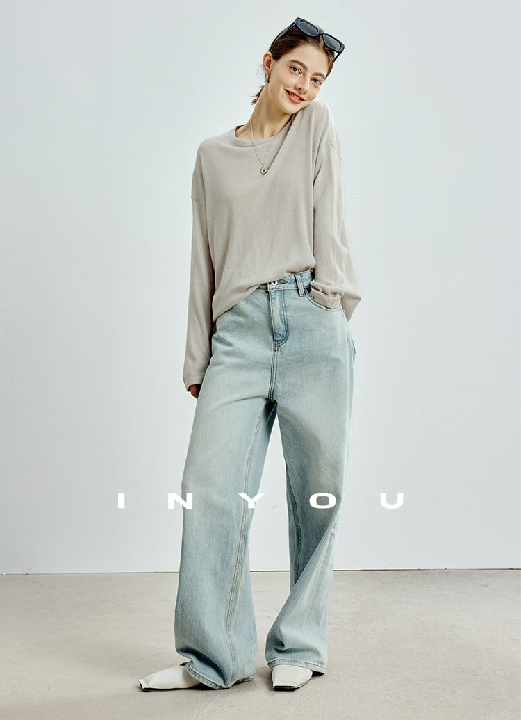Round-Neck Loose-Fit Knit Tops_BDHL7752