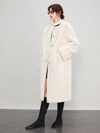 Round Collar Fur Mid-Length Jacket_BDHL6702