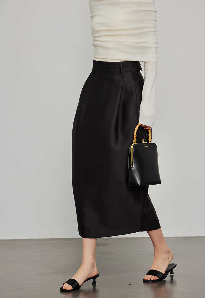 High-Waisted Pleated Bud Skirt_BDHL6491
