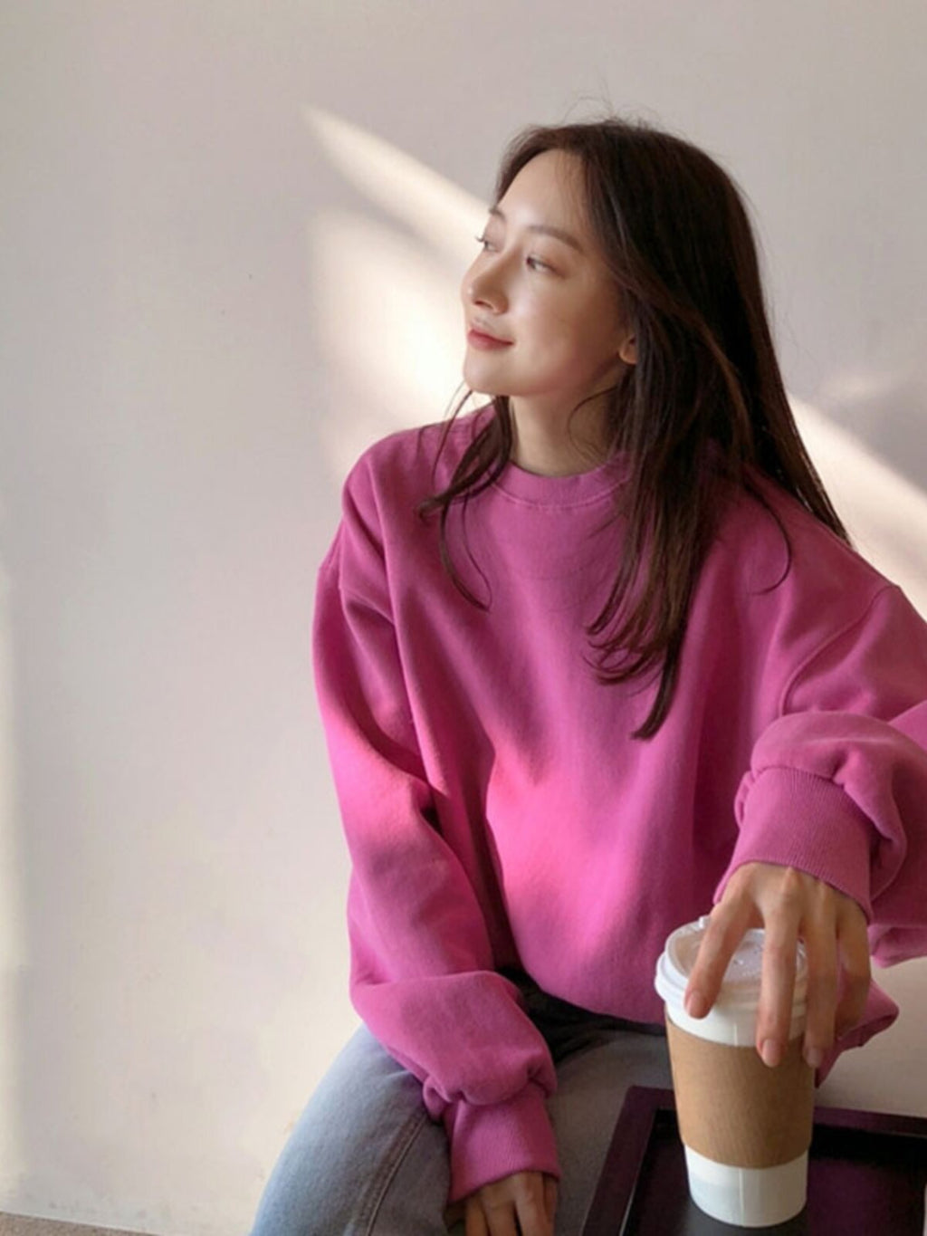 Oversized Crew Neck Sweatshirt_BDHL8507