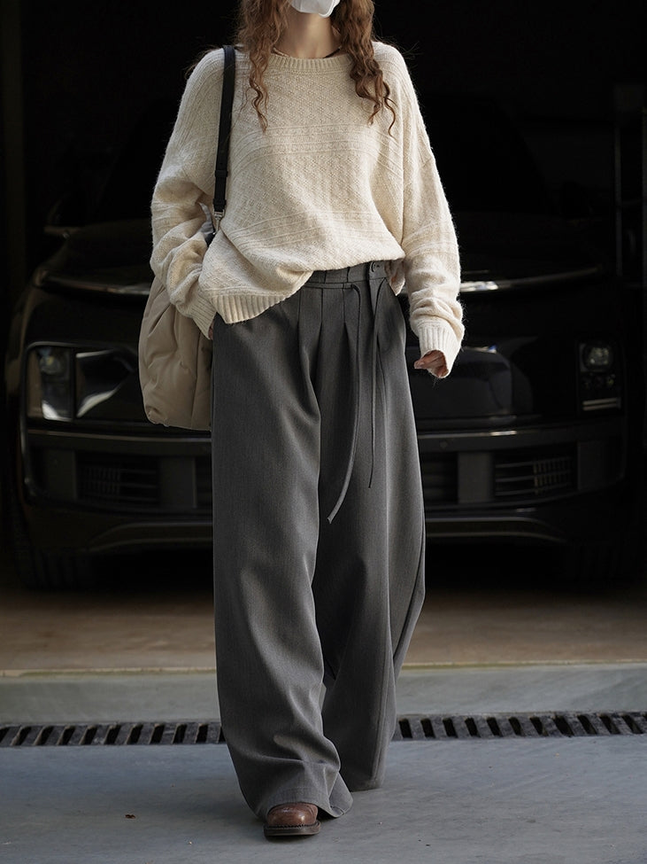 Pleated Side-Drape Pants_BDHL7773