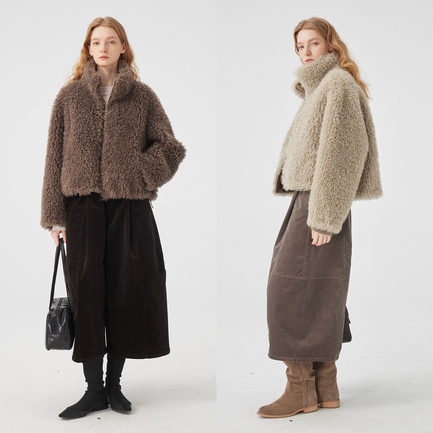 Fluffy Stand Collar Short Jacket_BDHL8114