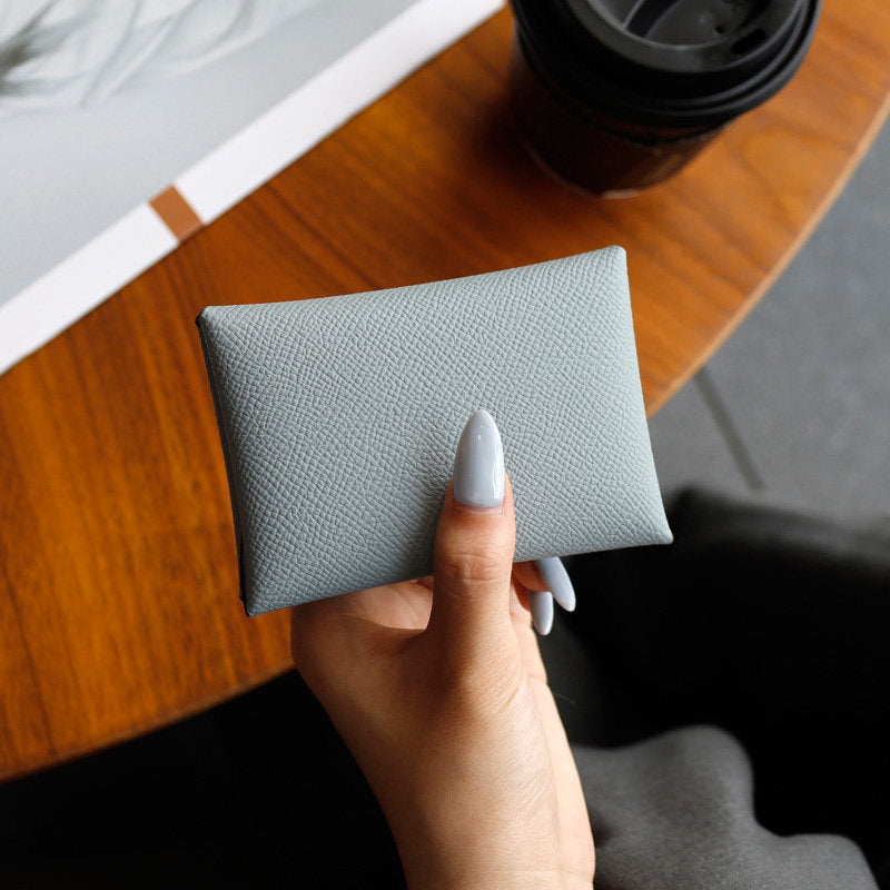 Pebbled Leather Snap Card Pouch_BDHL8420