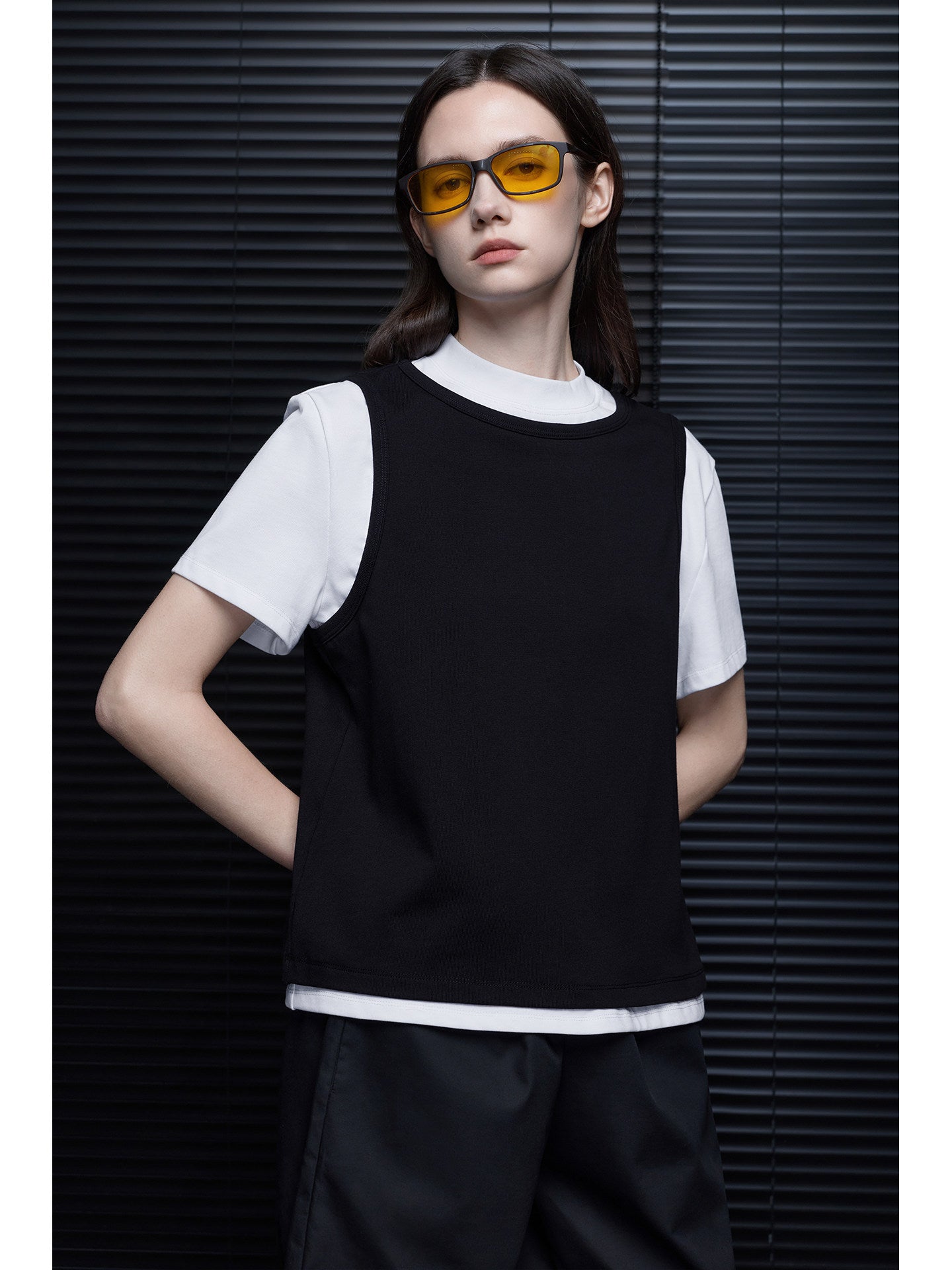 Faux Two-Piece Color-Block T-Shirt_BDHL8279