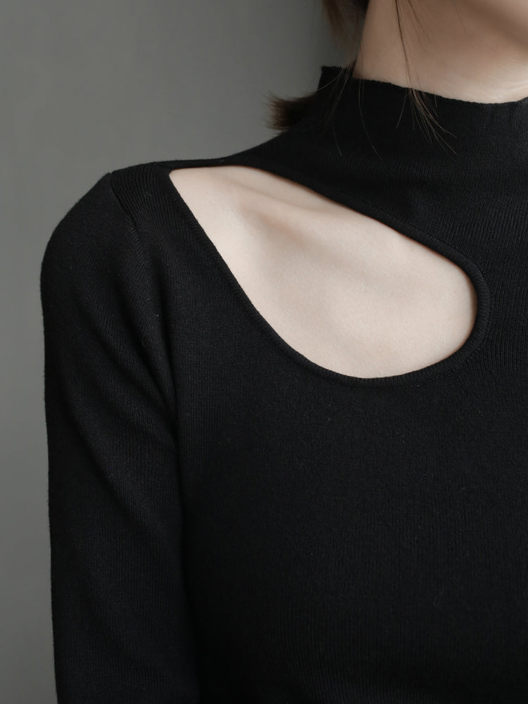 Hollow Half Turtleneck Knit_BDHL6723