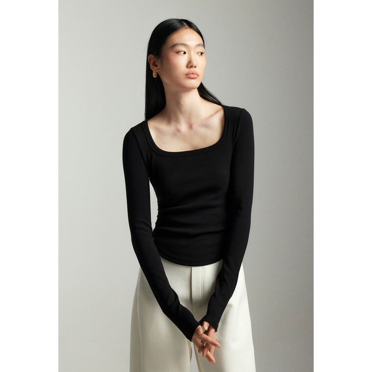 Square Neck Tops_BDHL5911 - HELROUS