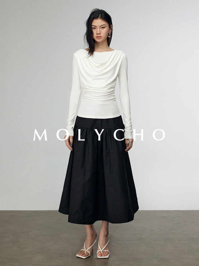 A-Line Medium Length Skirt_BDHL7246