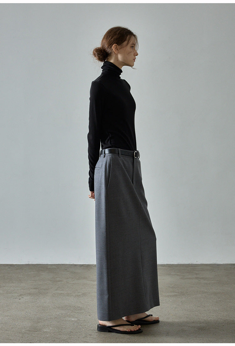 High Waist Straight Long Skirt_BDHL6484