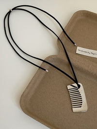 Black Rope Motif Necklace_BDHL7440