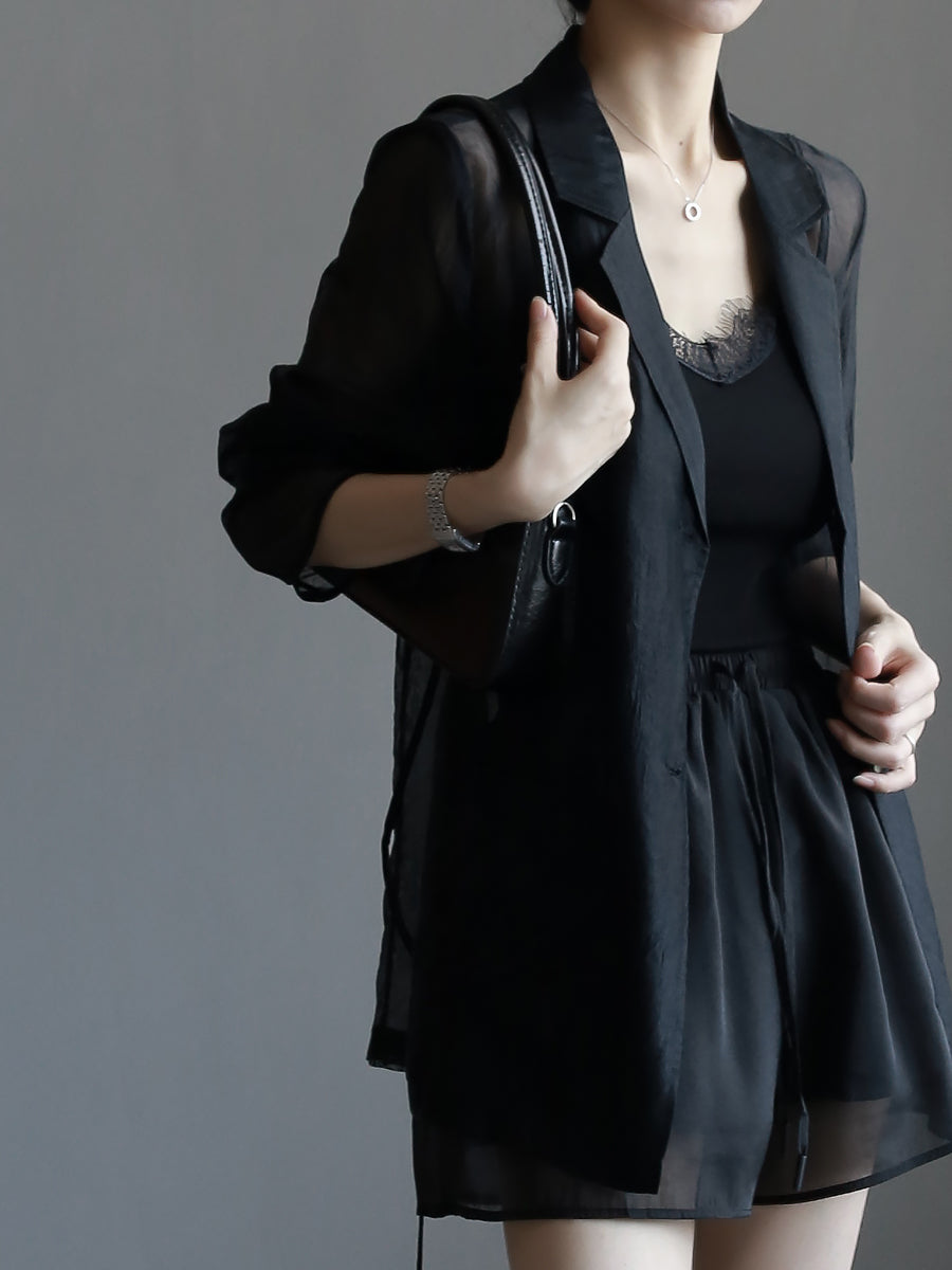 Sheer Jacket Slim Shirt_BDHL7636