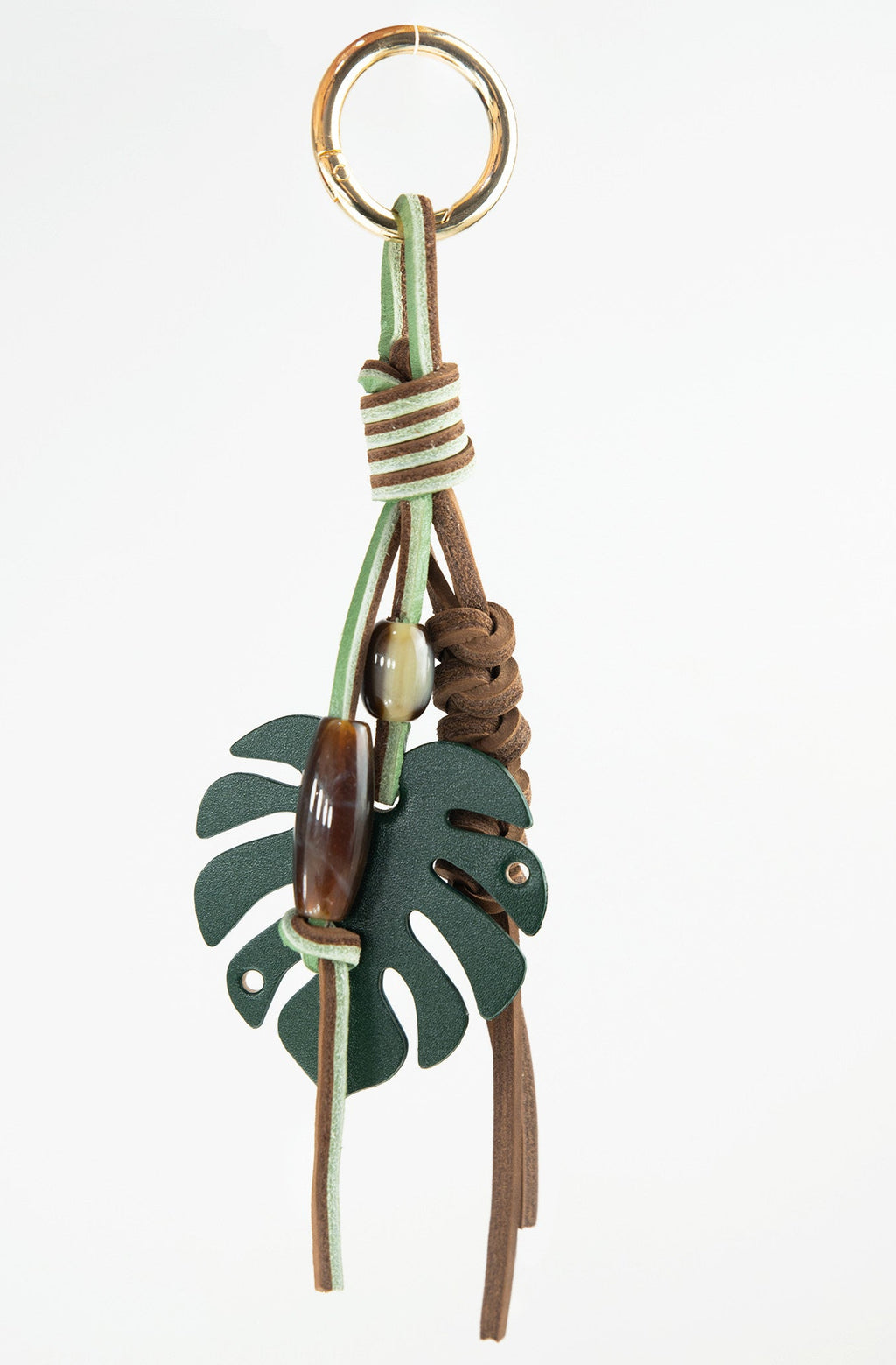 Monstera Leaf Leather Bag Charm_BDHL8429
