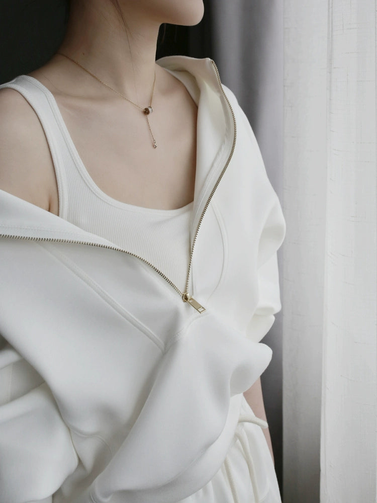 Hooded Sweatshirt Two Piece Tops or Skirt_BDHL7285