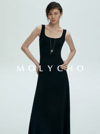 Square Neck Sleeveless Dress_BDHL7397