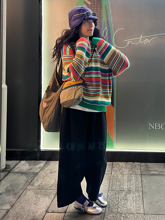 Multi-Coloured Loose Stripe Pullover_BDHL6731