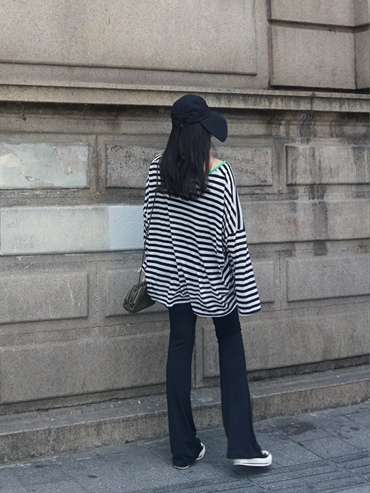 高腰彈力喇叭褲_BDHL8057