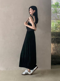 Back Cross Camisole Long Dress_BDHL6158