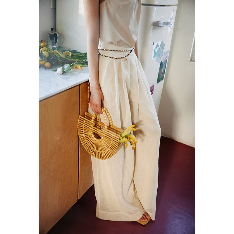 Light and Shadow Double Layer Tulle Wide-leg Trousers_BDHL8232