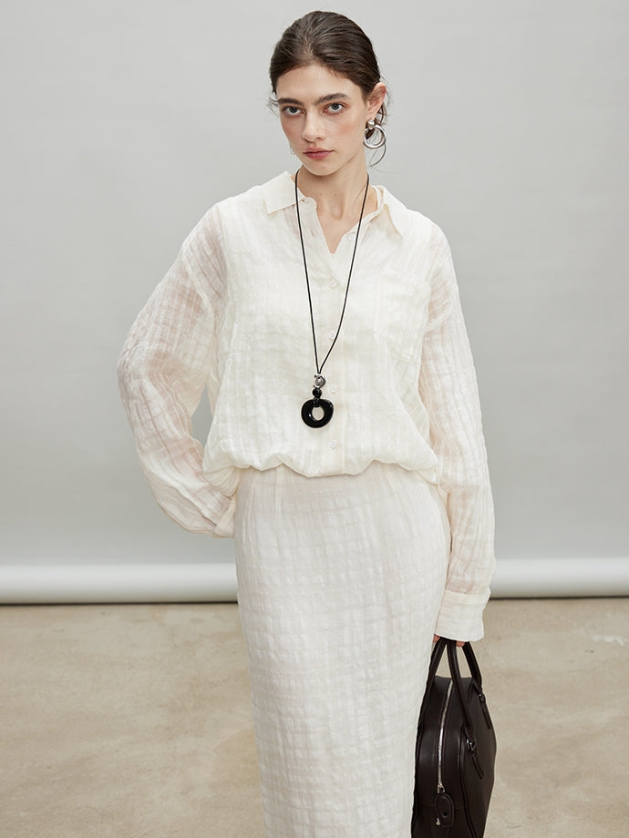 Loose-Fitting Shirt Or Long Straight Skirt_BDHL7193