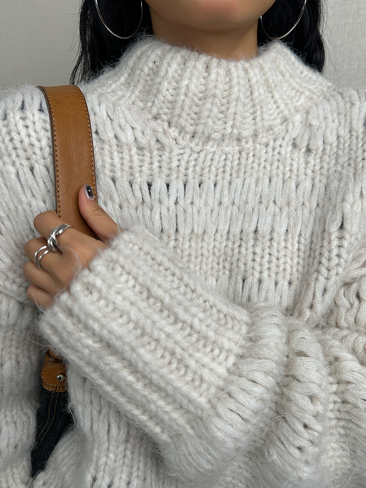 Half Turtleneck Loose Thick Knit_BDHL6732