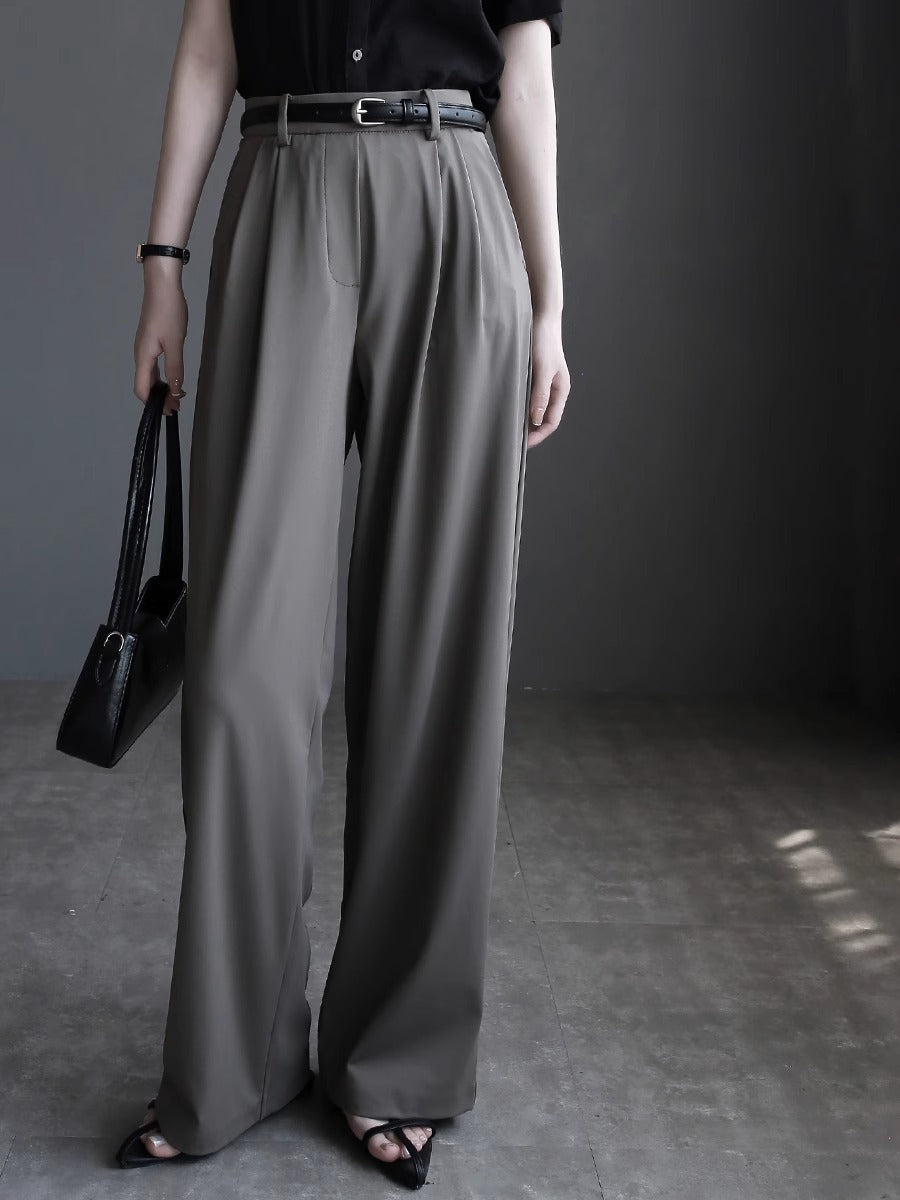 Slim Drape Straight Pants_BDHL7415