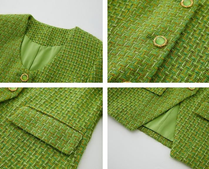 Green Tweed Jacket Or Skirt_BDHL6842