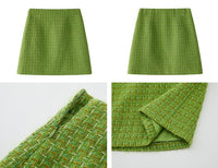 Green Tweed Jacket Or Skirt_BDHL6842